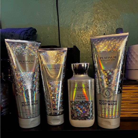 Bath & Body Works Other - Bath & Body Works Platinum Holographic Silver 2- Body Wash 1- Cream - 1- lotion